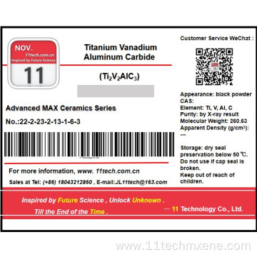 Mixed metal MAX phase materials Ti2V2AlC3 Black powder